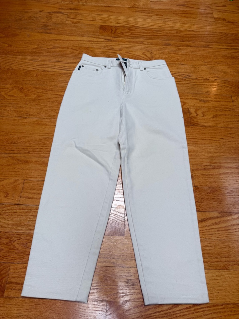 🙂Ralph Lauren Cream Straight-Leg Jeans